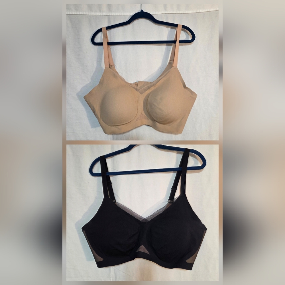 Honeylove Nude & Black Wireless Full-Coverage Bras (2-Pack)